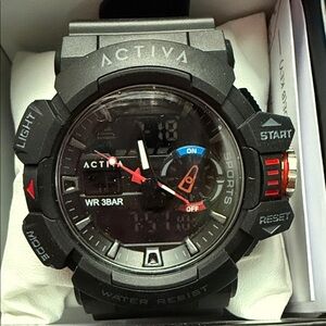 NWT INVICTA Activa Black Sports Watch